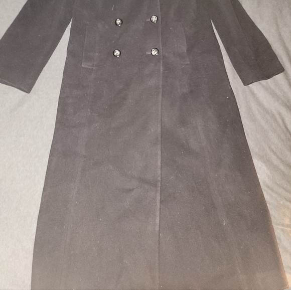 Levine Classics Long Double Breasted Wool Peacoat Trench- Size 6 - Black - Picture 2 of 12